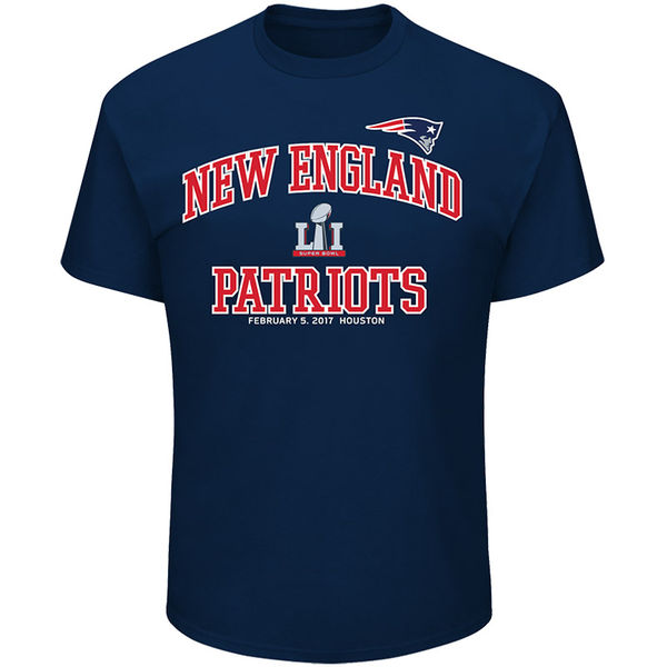 New England Patriots Majestic Big & Tall Super Bowl LI Bound Heart & Soul Going to the Super Bowl T-Shirt - Navy